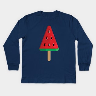 Watermelon Popsicle Kids Long Sleeve T-Shirt